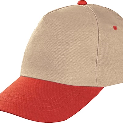 Kırmızı Siperli Bej Şapka