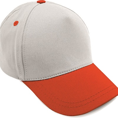 Kırmızı Siperli Beyaz Pamuklu Şapka