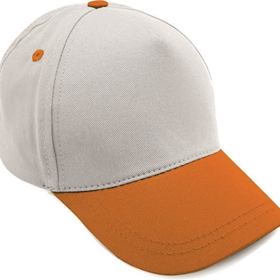 Turuncu Siperli Beyaz Pamuklu Şapka