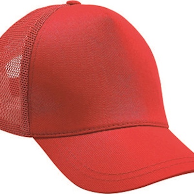 Kırmızı Fileli pamuk Gabardin Şapka