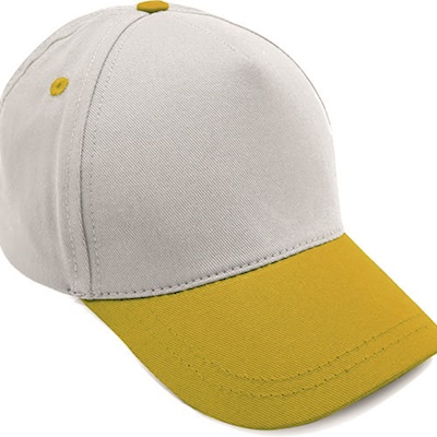 Sarı Siperli Beyaz Pamuklu Şapka