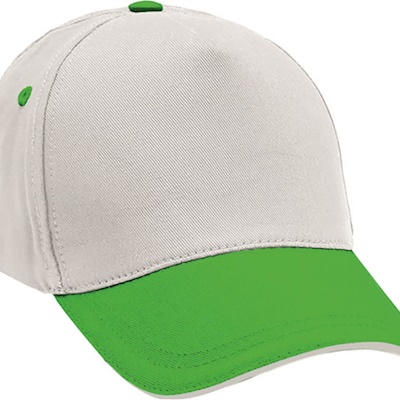 Yeşil Siperli Beyaz Sandwich Siper Şapka