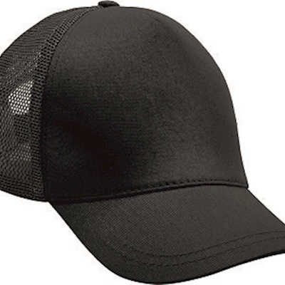 Siyah Fileli pamuk Gabardin Şapka